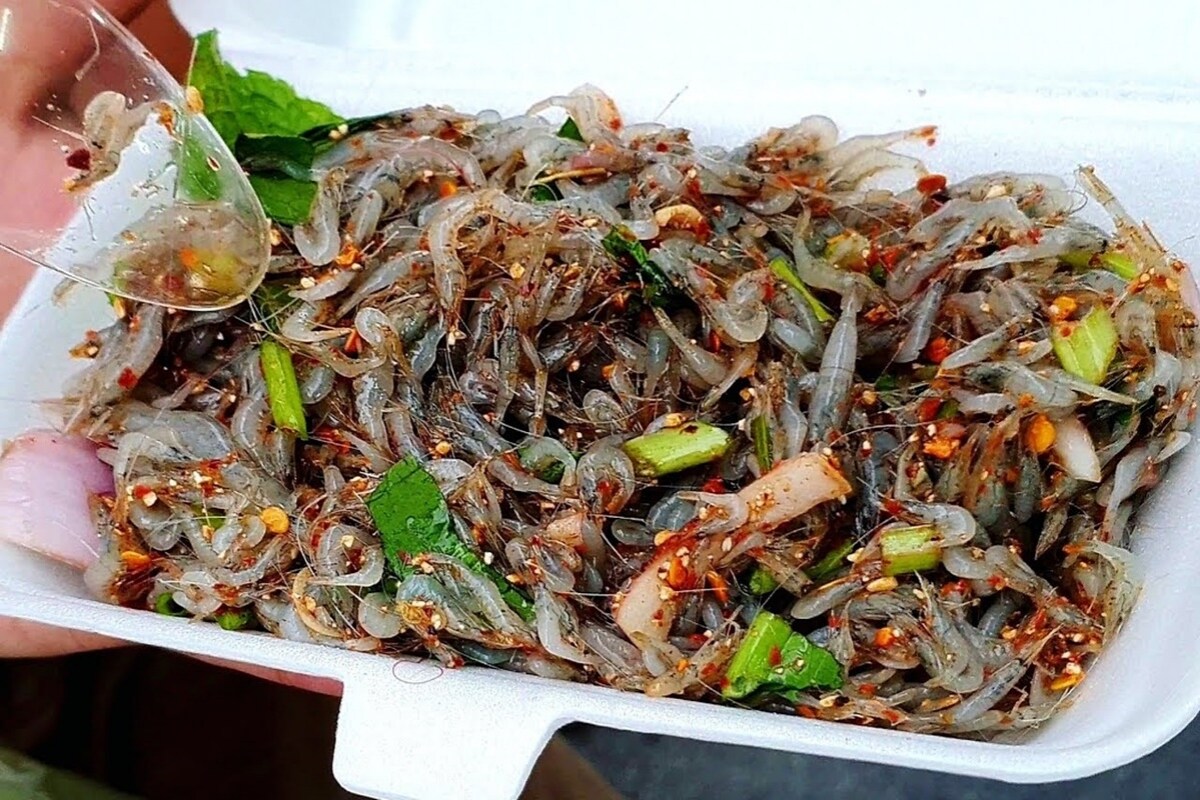 Gỏi tép nhảy Bàu Trạng